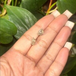 REAL NATURAL HERKIMER DIAMOND SILVER STUDS